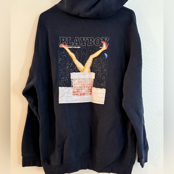 Playboy Men’s Navy Blue Pullover Hoodie - Picture 2 of 4